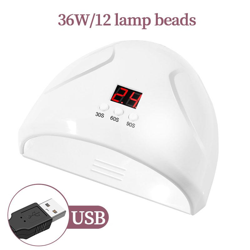 Mini1 USB 36W Macchina per fototerapia per unghie 12 LED UV Lampada di essiccazione per la polimerizzazione del gel Strumento professionale per manicure Attrezzatura per salone