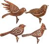 Retro Rusted Iron Garden Ornament: Four Little Birds Silhouette