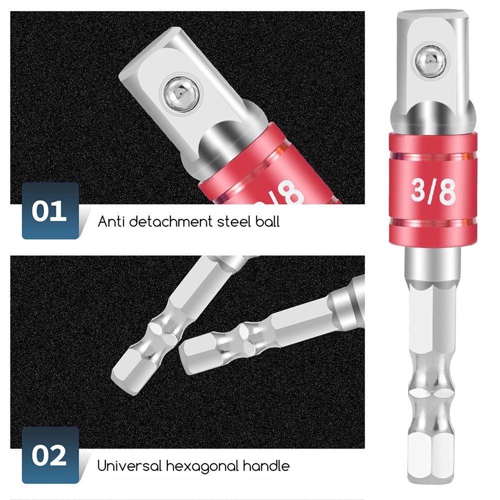 3pcs Impact Socket Adapter Set For Drill 1/4" 3/8" 1/2" Hex Socket Adapter Drill Bits Set,For Impact Wrenches