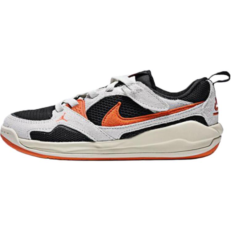 

New Jordan CMFT Era Abrasion Resistant Low Top Children s Basketball Shoes Black White Orange Children Aged 3 7 Years Old HQ0507-018 29.5