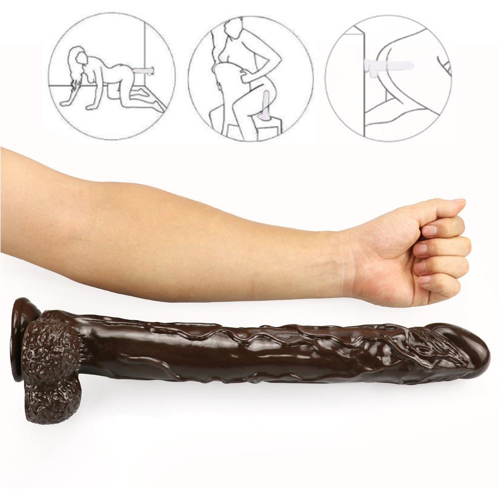 Brown 42cm Skin Sensation Realistic Dildos Soft Big Penis Powerful Suction Cup Dildo Sex Toys for Woman and Man 18+  dildo