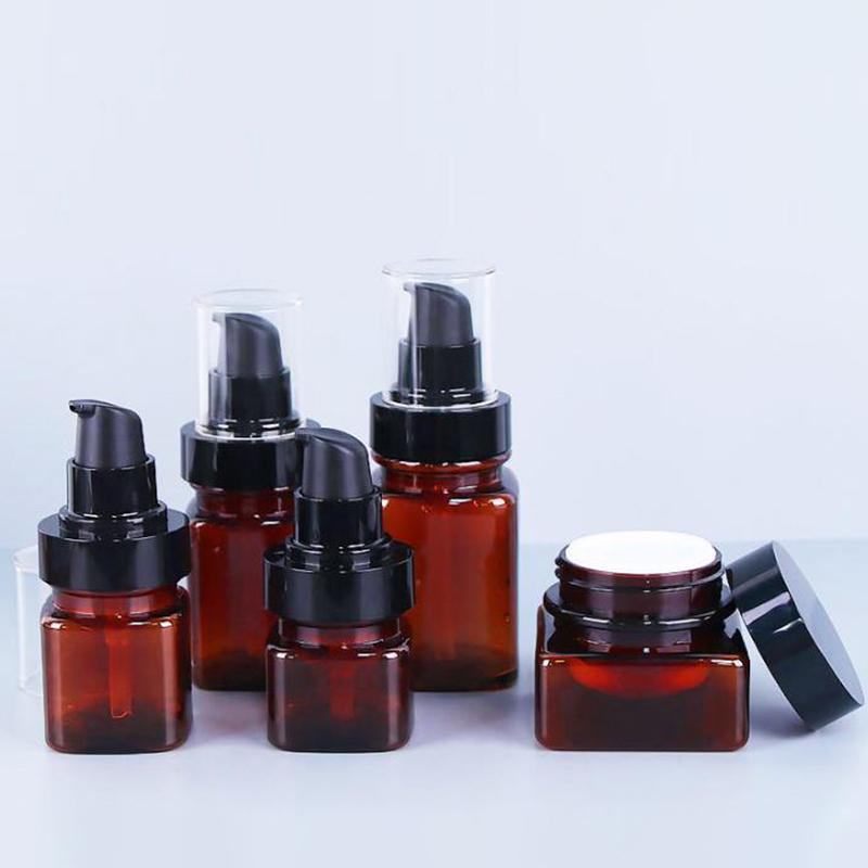 1Pcs Empty 30/50/70/100/120Ml Spray Bottle Press Lotion Brown Bottle Avoid Light Liquid Foundation Eye Cream Container Cosmetic