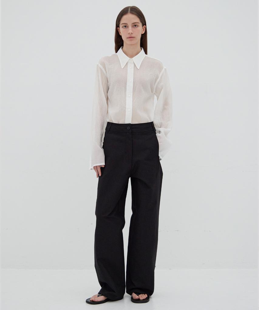 Leuba French Wide Chino Pants - Black