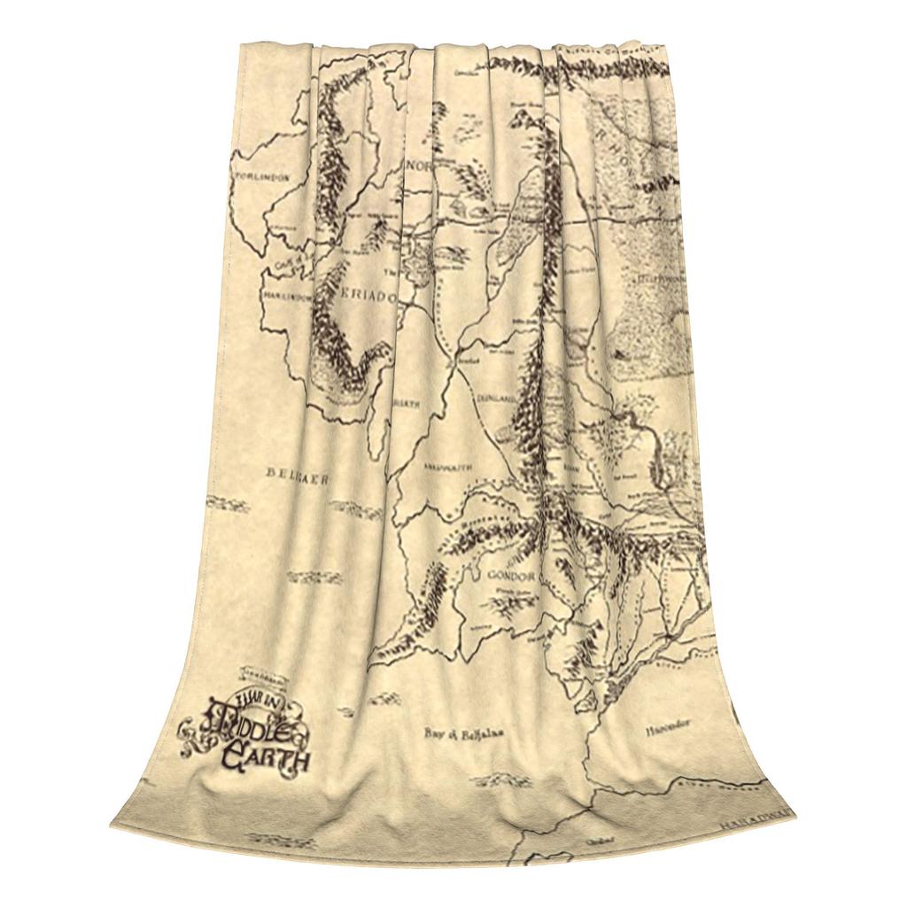 Middle Earth Map Blanket Warm Fleece Sofa Throw Blanket for Couch Bedding Office Throws Bedspread Quilt