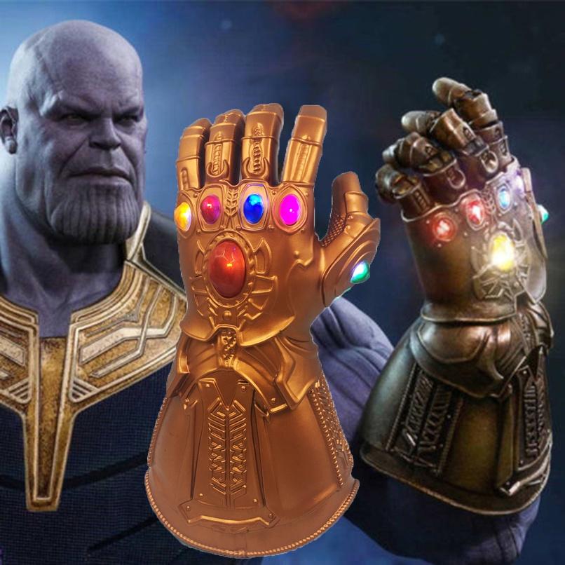Guantelete del Infinito de Vengadores 3 Infinity War de Calidad Premium Luz LED Guantes de Thanos Accesorio de Cosplay Para Entusiastas