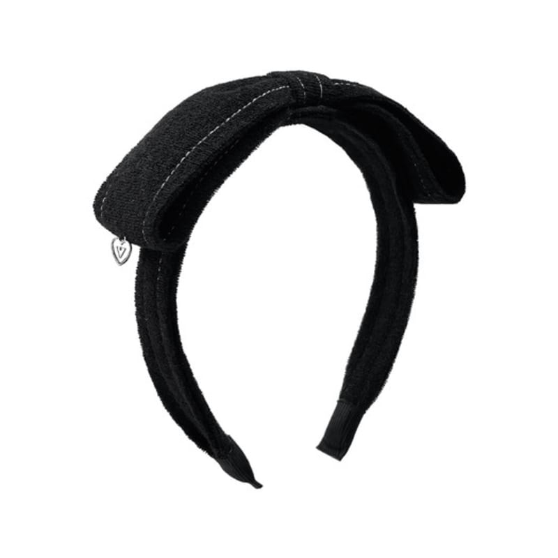 VVV Terry Ribbon Headband Hairband _ Black