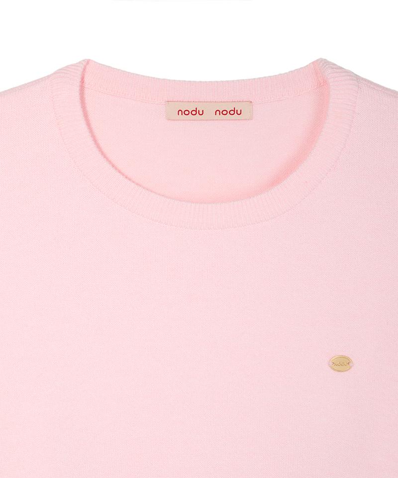 Nodeuyuumeon Basic Crew Neck Round Knit [Pink]