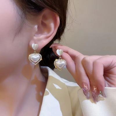 Luxusní náušnice Love Pearl Stone Light Zirkonové náušnice