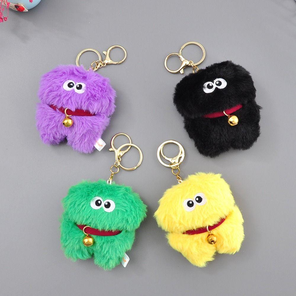 Fluffy Big Eye Doll Pendant Soft Bell Hair Ball Key Chain  Hanging Ornaments