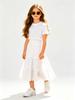 Falda Maxi A-Line Dulce con Cintura Fruncida para Niñas Tallas 130-170, Falda Larga Acampanada Casual de Primavera y Otoño para Niños