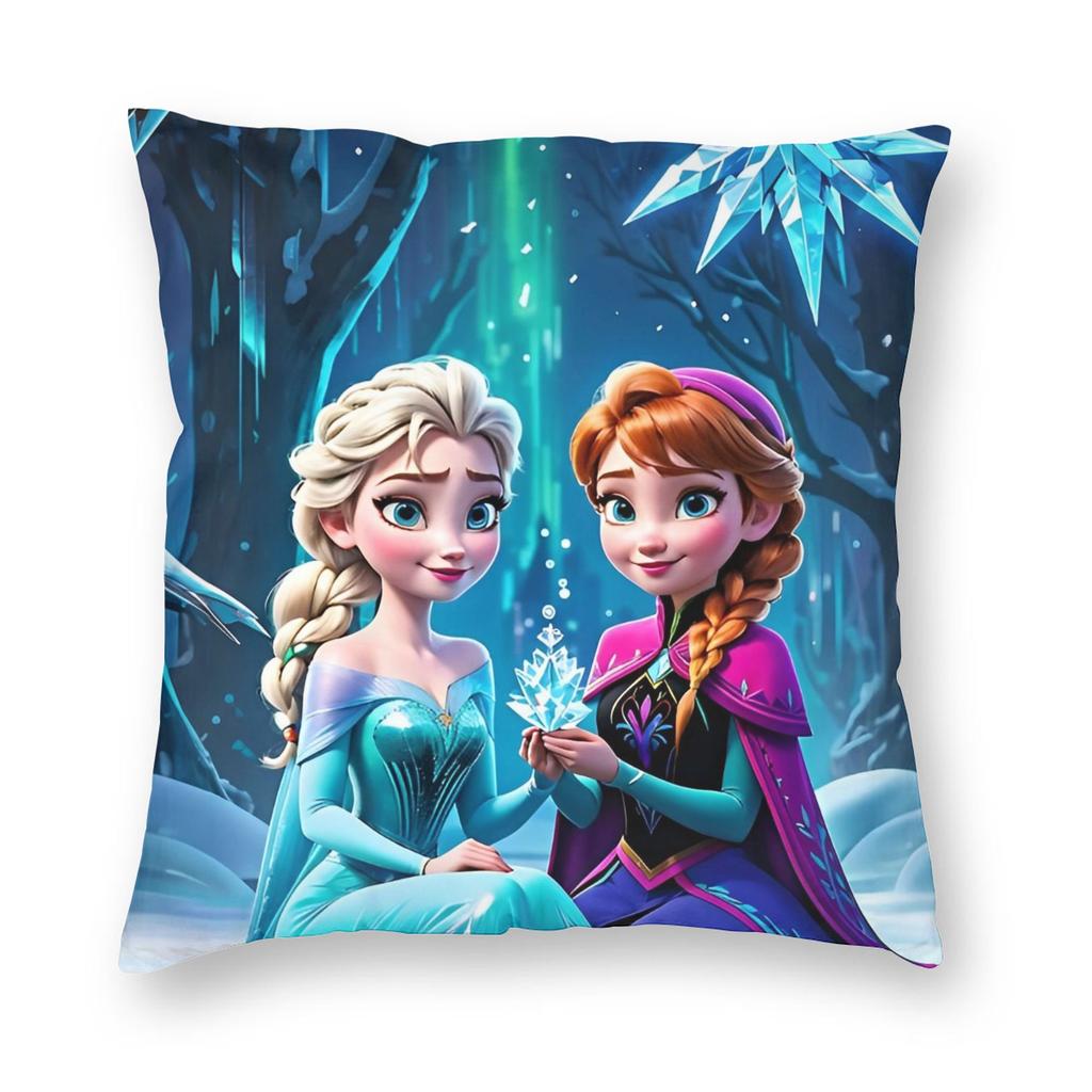 Frozen Princess Elsa  Pillowcase Printed Fabric Cushion Cover Gift Snow Queen Throw Pillow Case Cover Bed Square 18''