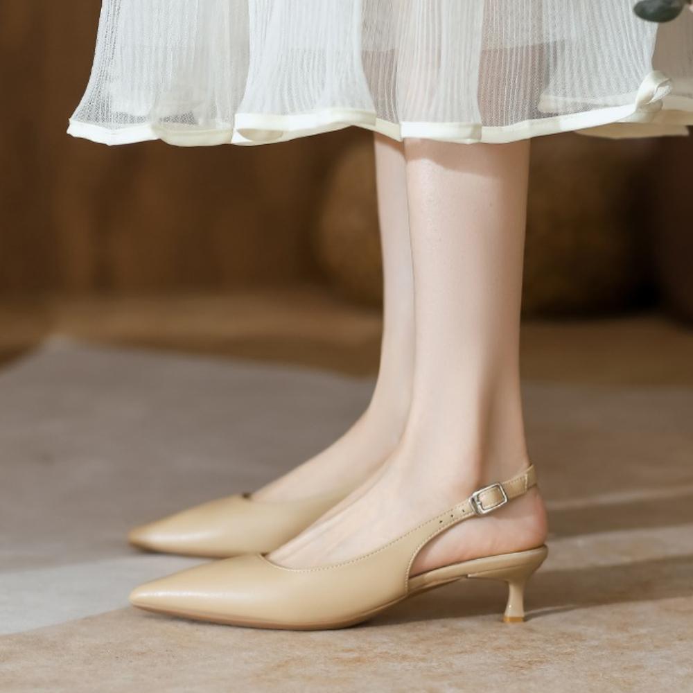

2025 Summer New Ladies Shoes Buckle Strap Women s High Heels Fashion Solid Color Pointed Toe Design Elegant Sexy Women s Sandals 34 абрикосовый