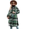 Damen Woll-Karo-Trenchcoat für Herbst Winter