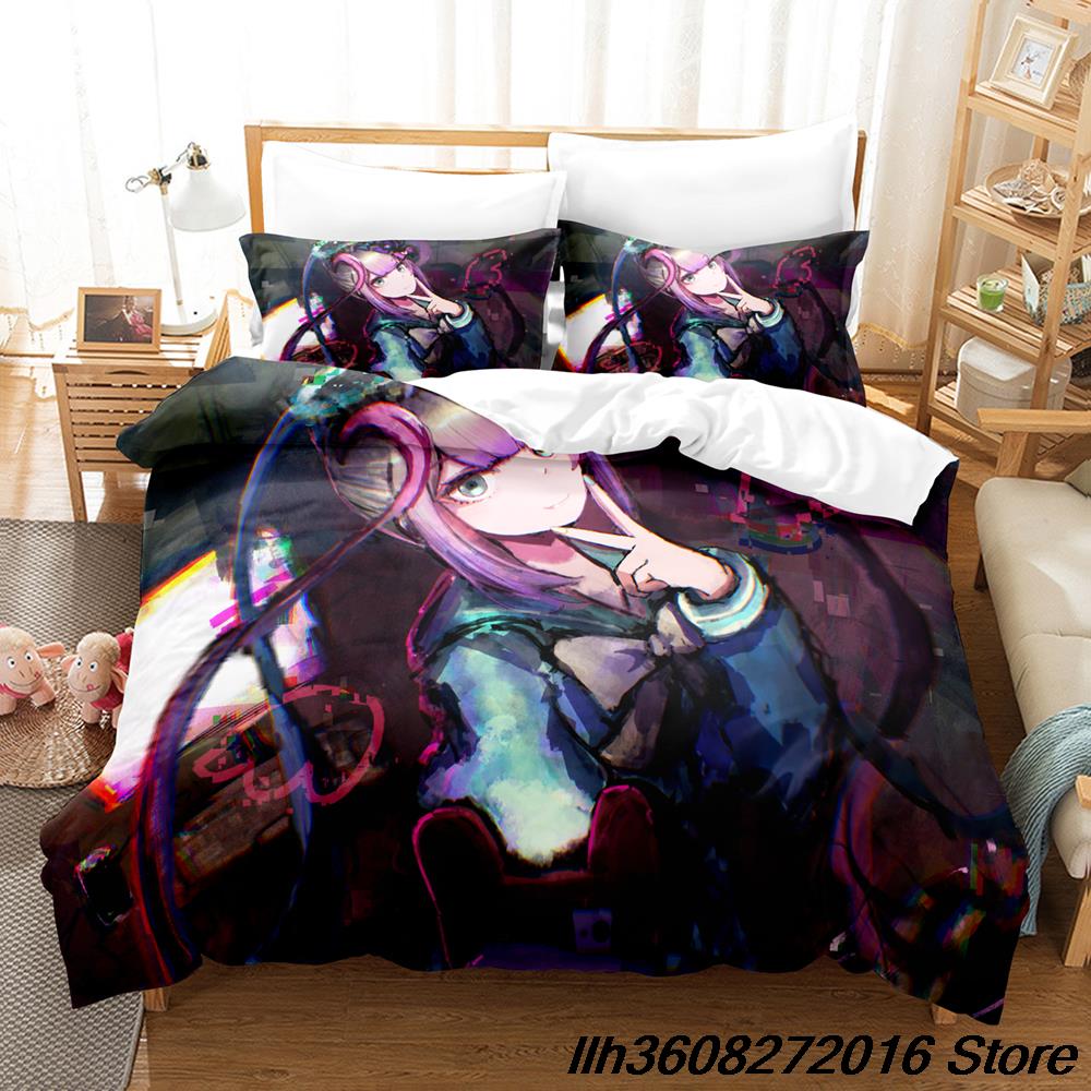 NEDY GIRL OVERDOSE Beding Set Single Twin Ful Quen King-Sized Dimensionsd Dimensions Bed Linen Set Adult People Kid Bedrom Thre-piece Suits Anime
