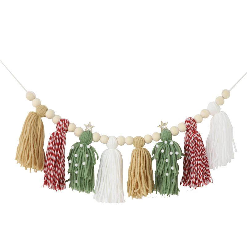 1Pc Colorful Adjustable Nordic Style Pendant Tassel Banner Christmas String