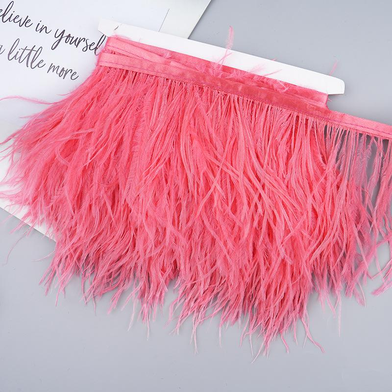 Diy Handmade Accessories Colorful Ostrich Feather Cloth Edge Decorative Accessories Clothing Accessories Wedding Skirt