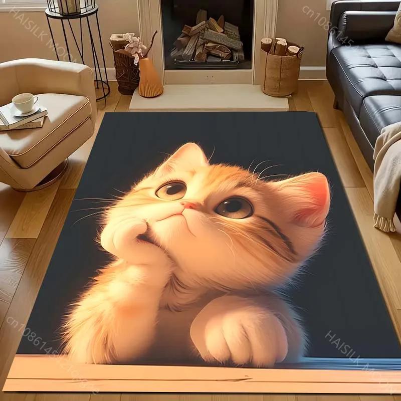 

3D HD Cat in Fantasy Pattern Carpet for Bedroom Living Room Bedside Sofa Floor Mat Modern Home Decor Area Rug Machine Wash GIFT 40x60cm (16x24in)