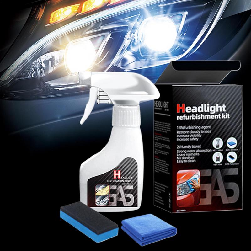 Headlight Restoration Headlight Lens Restorer Coating Spray Hydrophobic 180ml Polishing Anti-Fog Compound For Auto Detailing