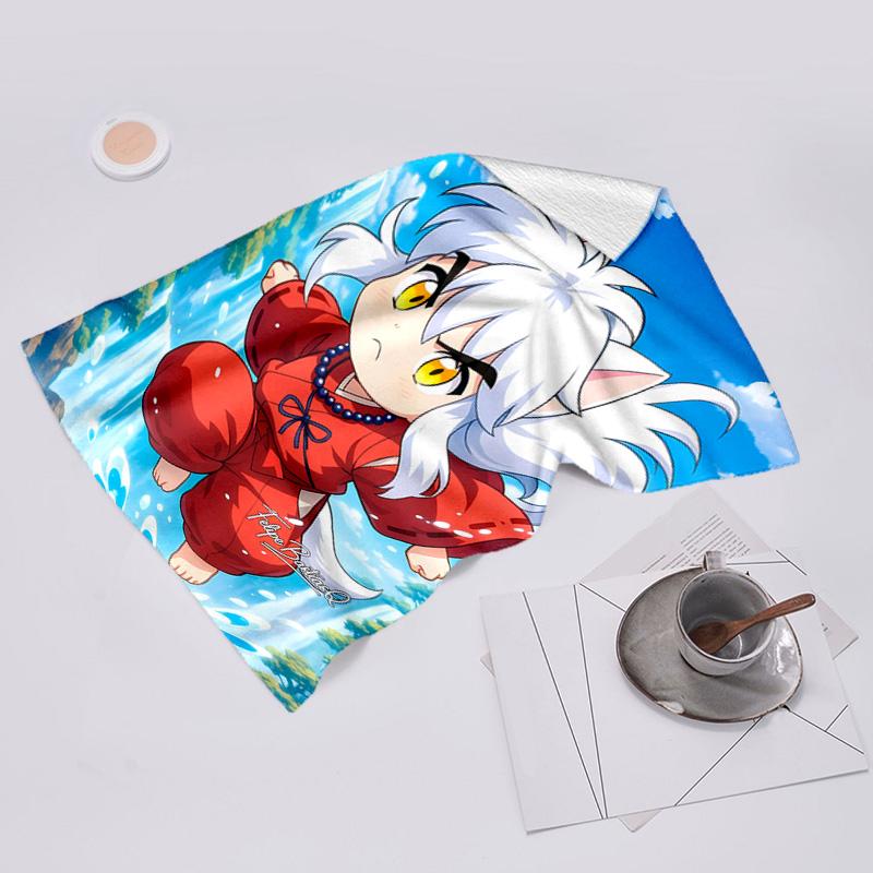 proof beach towel with Inuyasha pattern - soft,absorbent,quick-drying,machine washable - perfect for swimming,camping,bathing