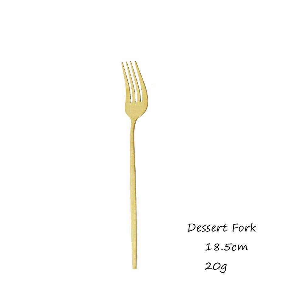 Gold Western Dinnerware Tableware Dessert Knife Fork Coffee Spoon Teaspoon Steel Cutlery Set Stainless Steel Home Dinner Set