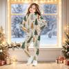 Kids Christmas Print Hooded Sweatshirt Set for Boys and Girls