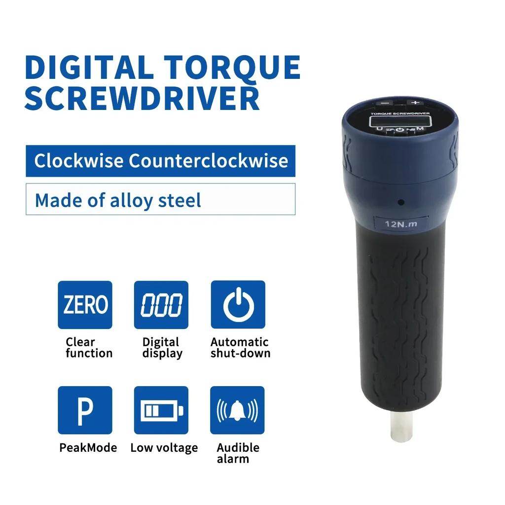 Torque Screwdriver 1/4" Drive Digital Screwdriver Torque Wrench, Torque Screwdriver Electrician 0.12-12N.m