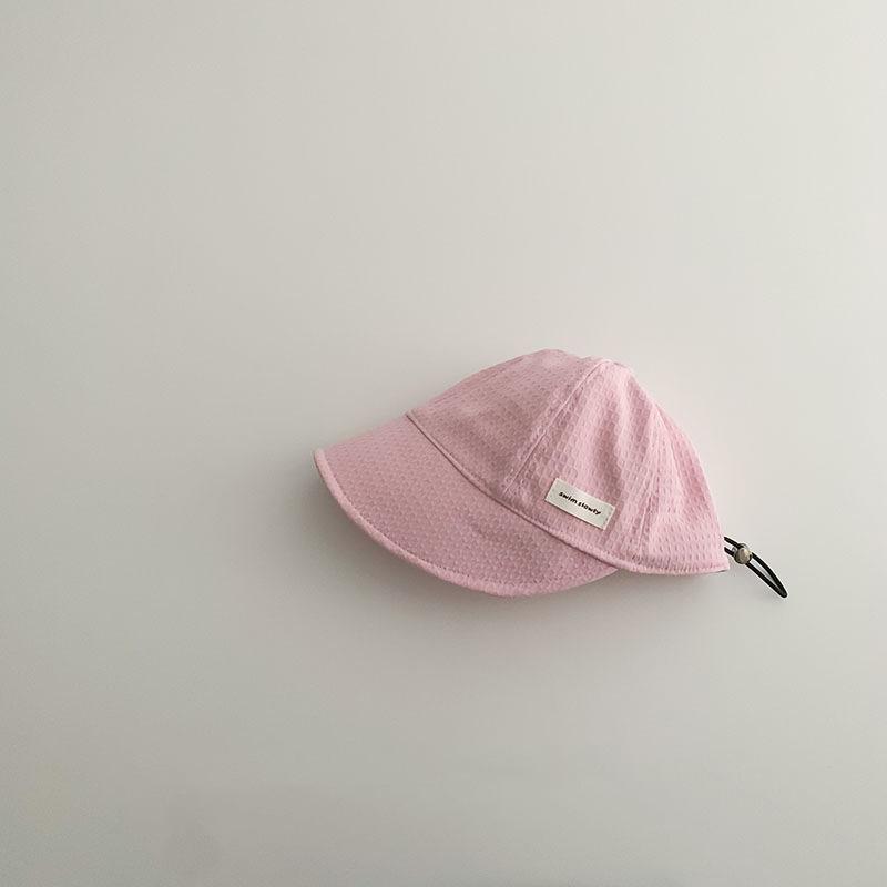 Children's Large Shade Hat Spring and Autumn Boys and Girls Concave Drawstring Fisherman Hat Collapsible Cap