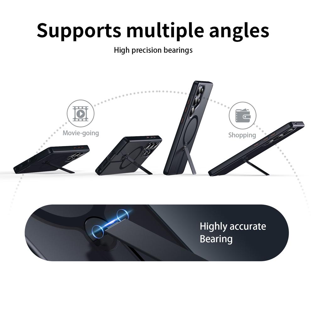KEYSION 360 Hidden Metal Stand Magnetic Case for Magsafe for Samsung Galaxy S24 S25 Ultra S24+ S25+ Matte Shockproof Phone Cover
