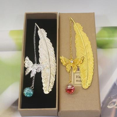 2024 Chinese-Style Brass Feather Bookmark - Creative Cultural Gift