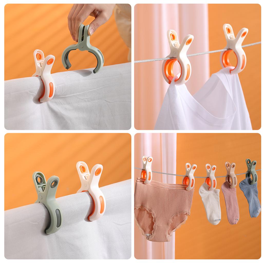 Strong ABS Drying Clamps with Ergonomic Handle for Comfortable Clothes Reinforced Windproof Clothing Clips