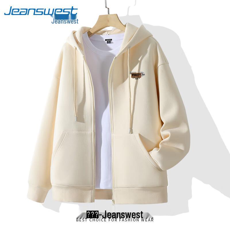 Jeanswest Men's Heavy Cotton Graphic Zip-Up Hoodie