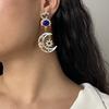 Handmade Dangle Earring Medieval Style Crystal Earrings Elegant Sun&Moon Earrings  Party
