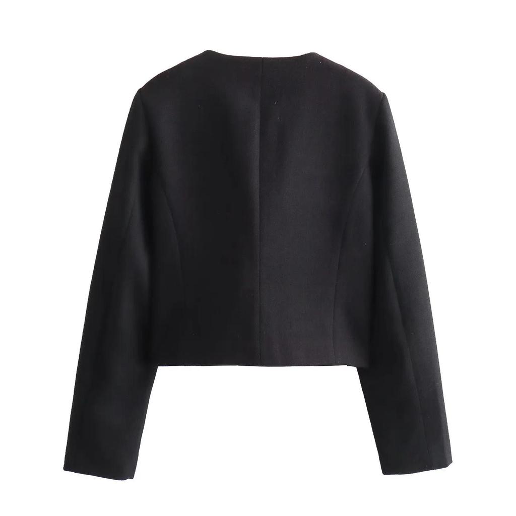 Europäische und Amerikanische Damen Trendige Klapphülle Kurze Anzugjacke