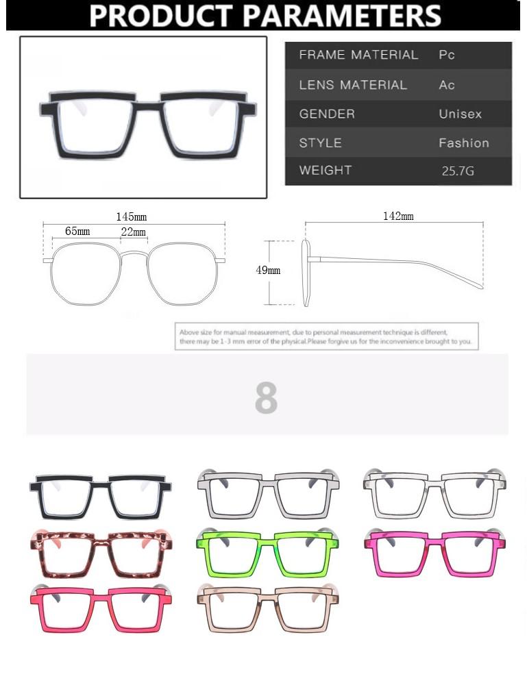 Retro Personality Rectangular Glasses Frame TR90 Eyewear for Women Men Designer Fashion Square Eyeglasses with Pouch Cloth