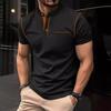 Men Solid Color Short Sleeve Button Slim Fit Casual Mens Polo Shirt