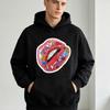 Hoodie Unisex Men Women Hooded Sweatshirt Lips XOXO Graphic Pullover Oversized Streetwear Harajuku Couple Hoodie Trendy Tops
