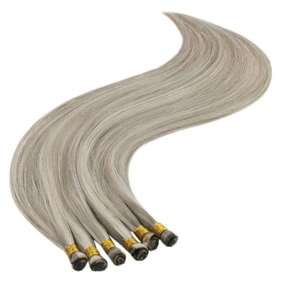 Beautiful Color High Quality 100% Virgin Hand Tied Weft Russian Remy 100g-300g Hair Extension
