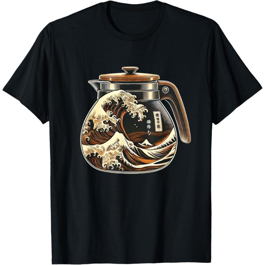 The Great Wave Of Coffee Funny Coffee Japanese I Love Coffee T-Shirt S