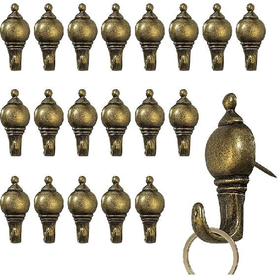 20 Pcs Zinc Alloy Pushpin Hook Hanger Reble Hanging Hooks (Bronze) бронзовый