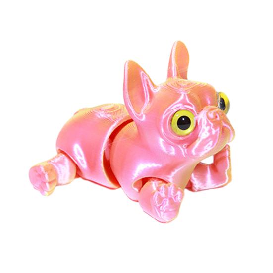 3D Printed French Bulldog Articulated Dog with Movable Joints Flexible Puppy Fidget Toy Desktop Pet for Home Office Stress Relief