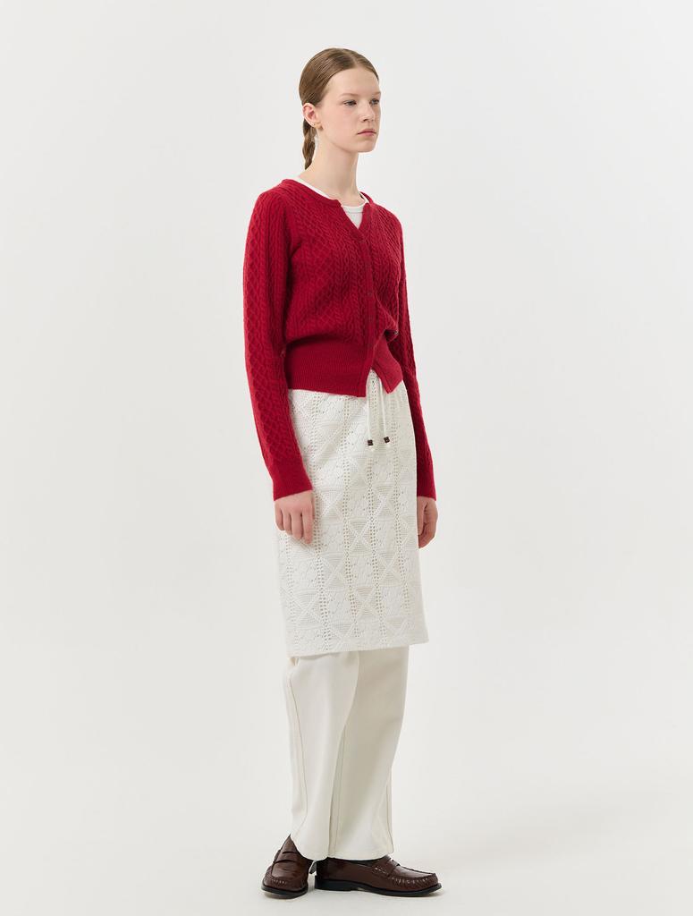 GENERALIDEA Bold Cable Slit Pullover [Red] / Wbd4L05540