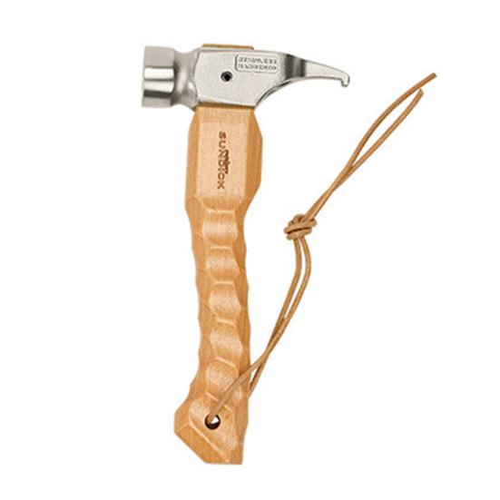 

Curved Hook design Strong Construction Tent Hammer with Lanyard Polished Beech Handle Camping