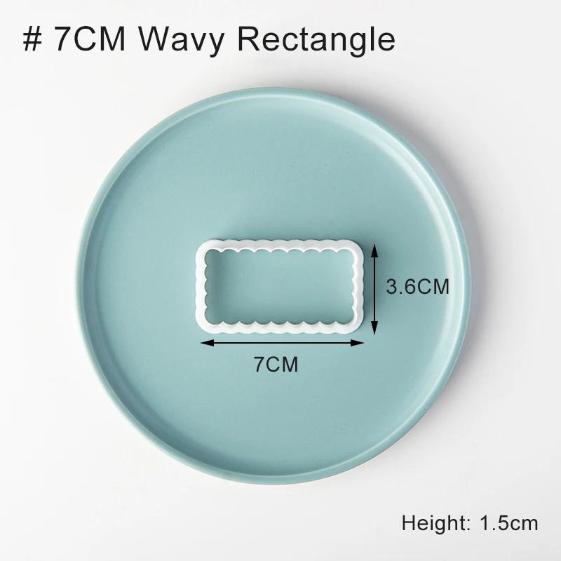 Square Arch Rectangle Cookie Cutter Mold Wavy Round Shaped Blessing Frame Fondant Cookie Cutting Die Baking Cake Decorating Tool