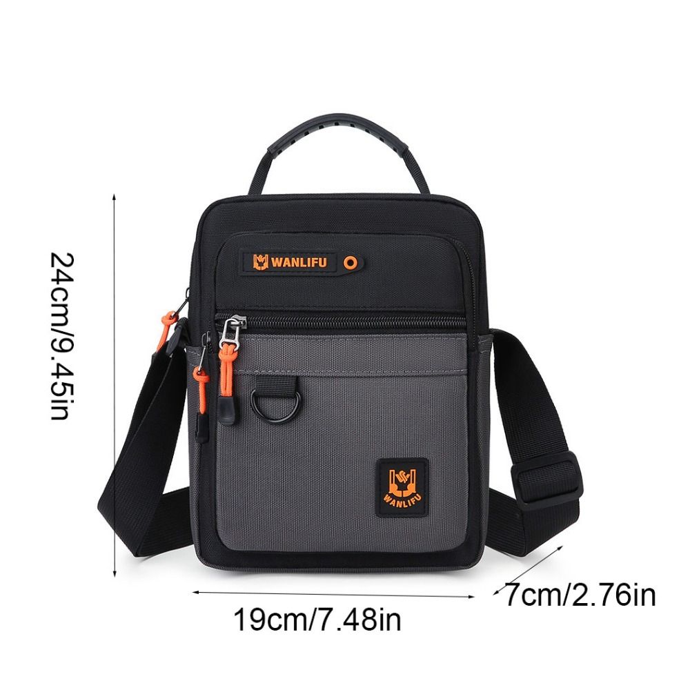 Multi-pockets Men's Business Bag Large Capacity Canvas Crossbody Bag Men's Shoulder Bag  Male