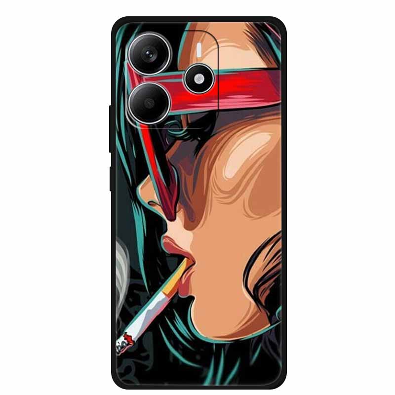 Pour Redmi Note 14 4G GLOBAL Coque Animaux Silicone Souple TPU Étuis de Téléphone Housse Arrière pour Xiaomi Redmi Note14 4G Protecteur Coque