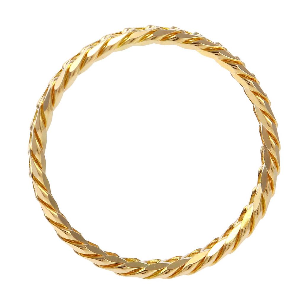 18K Gold Double Curb Chain Made In Japan Inner Diameter Outer Diameter [FAIRY CULLET] Ring, 6-Sided Ring, Thin, (Size 15, 17.66mm, 20.4mm)