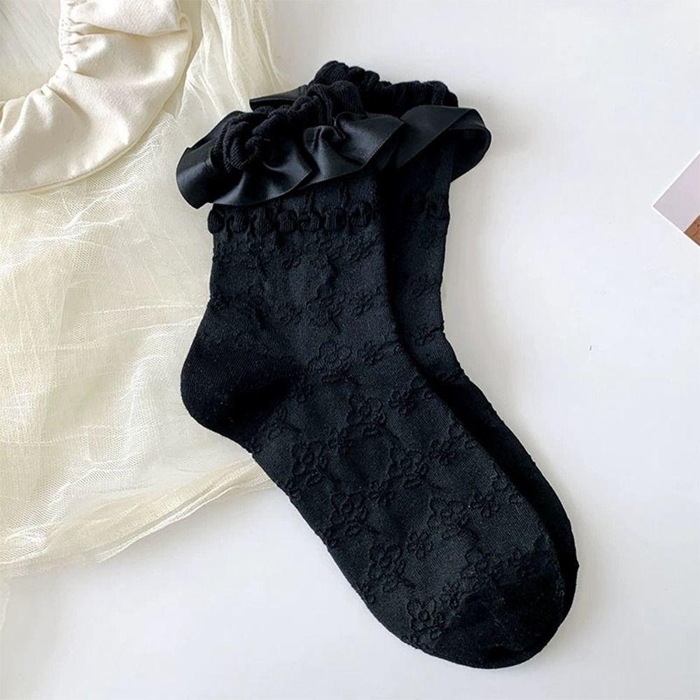 Cotton Mid-Calf Socks White Lace Princess Socks Sweet Lolita Socks  for Women
