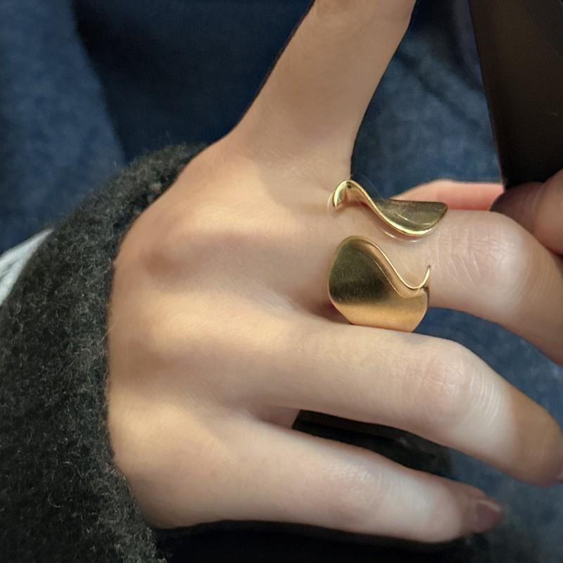 Korean Style S925 Sterling Silver Frosted Pleated Matte Ring