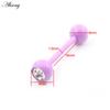 Alisouy 1PC Stainless Steel Ball Heart Star Acrylic Bear Mushroom Skull Tai Chi CZ Tongue Ring Ear Earring Piercing Body Jewelry