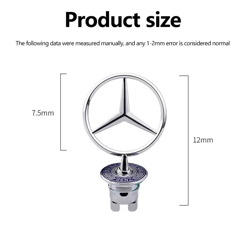 3D Metal Bonnet Badge Car Hood Front Chrome Logo Benz Marking For Benz W203 W206 W220 W205 W211 W212 W201 W210 W108 W168 GLC GLA JR9